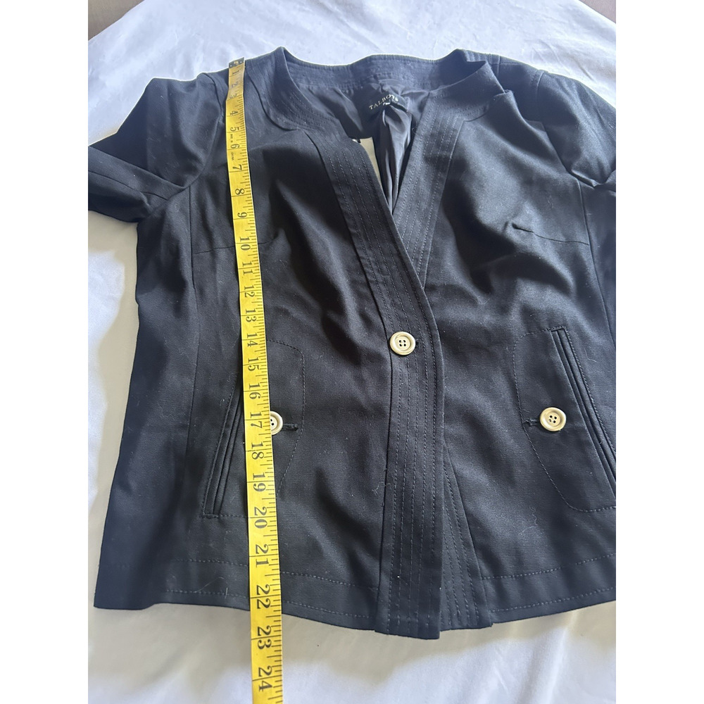 Talbots Grace Fit Cotton Lightweight Blazer Womens Size 12 Black Classic NWT - Picture 6 of 7